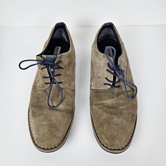 Steve Madden HATRICK Men's Suede Oxfords Tan 9.5 Preppy Academia Classic Staple - Picture 1 of 7